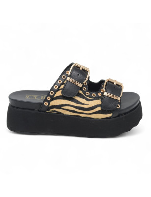 CLW430601 JANIS 4306 SANDAL W ZEBRA PR.HAIR LEATHER