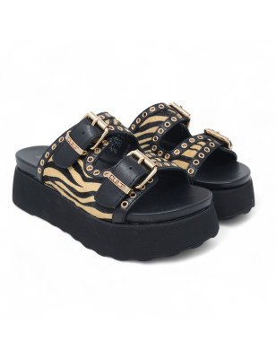 CLW430601 JANIS 4306 SANDAL W ZEBRA PR.HAIR LEATHER