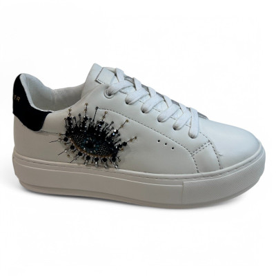 8487310109 LANEY EYE WHITE LEATHER SNEAKER