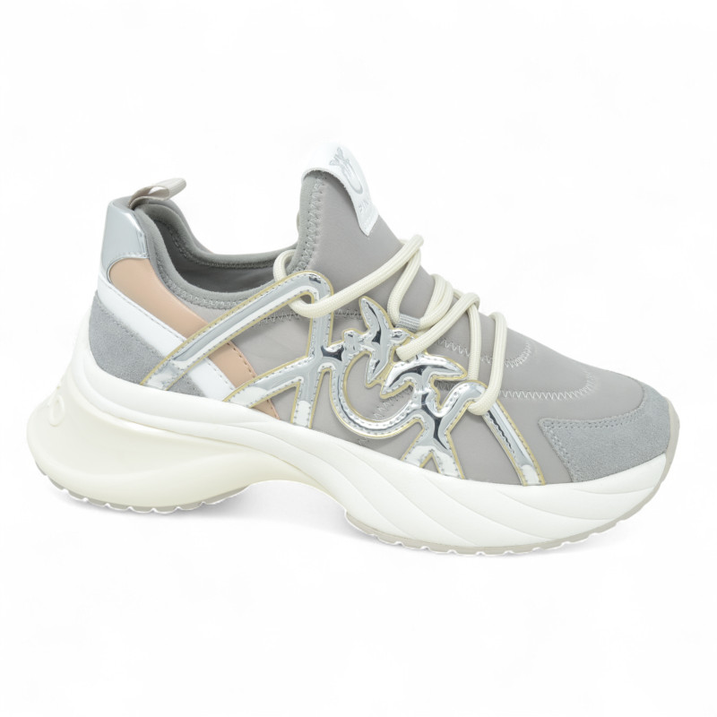 SS0023T040OA2 ARIEL 01 SNEAKER SATIN/COW SUEDE/MIRROR CAGE