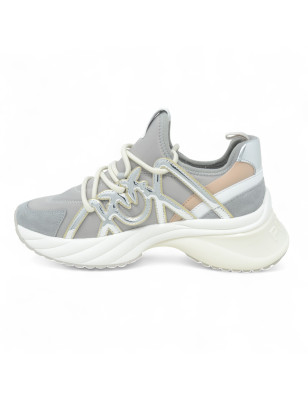 SS0023T040OA2 ARIEL 01 SNEAKER SATIN/COW SUEDE/MIRROR CAGE
