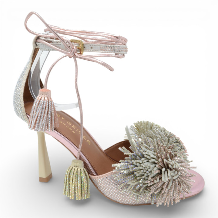POM POM ANKLE TIE SANDAL