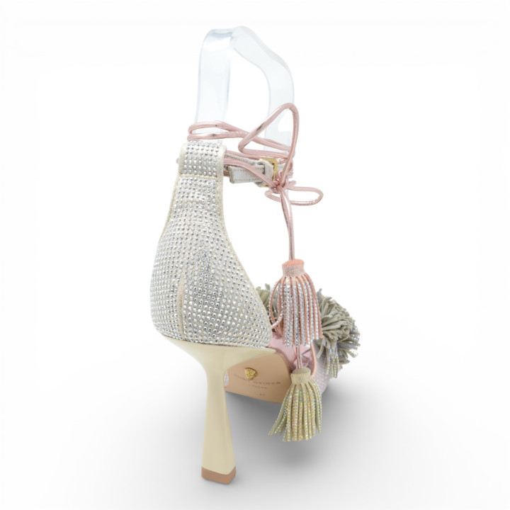 POM POM ANKLE TIE SANDAL