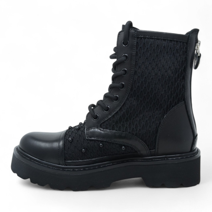CLW4696 SLASH MID W MESH LEATHER