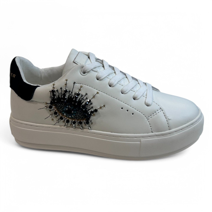 8487310109 LANEY EYE WHITE LEATHER SNEAKER Kurt Geiger