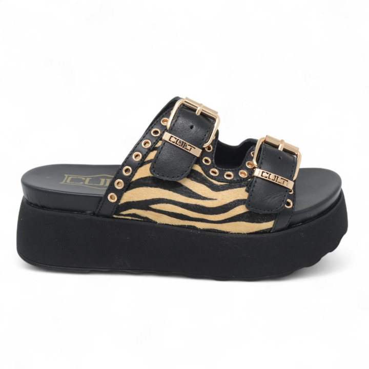 CLW430601 JANIS 4306 SANDAL W ZEBRA PR.HAIR LEATHER Cult