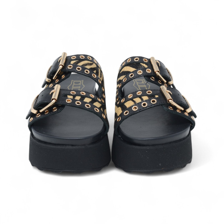 CLW430601 JANIS 4306 SANDAL W ZEBRA PR.HAIR LEATHER Cult